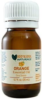Body Soul Naturals Orange 100% Pure Essential Oil, Therapeutic Grade, (20 ml.)