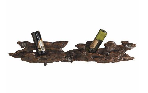 See Wall Mounted Wine Rack 6 Bottles Rustic Log Design