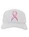 TooLoud Pink Breast Cancer Awareness Ribbon - Stronger Everyday Adult Baseball Cap Hat - White