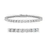 1.00cttw Natural White Round Diamond (SI-Clarity,G-H-Color) Tennis Bracelet in 14k White Gold