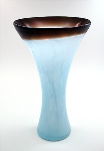 Tapered Glass Vase - Chocolate/Blue