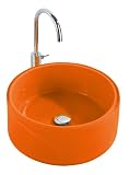Wenko 18919100 Waschbecken Tropic Orange - mit Pop-Up Abfluss, Polyresin, &Oslash; 43 x 16 cm, orange