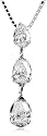 14k White Gold, 3-Stone Diamond, Teardrop Pendant (1/4 cttw, I Color, I1 Clarity)