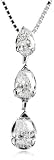 14k White Gold, 3-Stone Diamond, Teardrop Pendant (1/4 cttw, I Color, I1 Clarity)