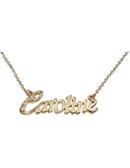 Name Necklaces Caroline - Personalized Necklace Gold Plated 18K, Belcher Chain, 2mm Thick