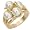 Women's Cluster Clear Synthetic stone Pearl Gold Tone Brass Ring, Size: 5-10
