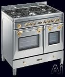 Fratelli Onofri FRRYC905D-SCH 36 5 Sealed Burner Dual Fuel Country French Royal Chiantishire Home Range With 2 Ovens - Stainless With Chrome Trim