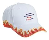 ANOTHER VICTIM OF THE BUSH ECONOMY Adult White Hat with Red Flames FIRE
