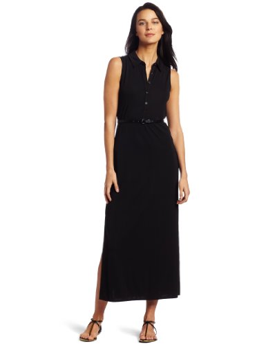 Cheap AK Anne Klein Womenâ€™s Maxi Shirt Dress, Black, Medium