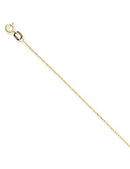 14k Yellow Gold 18in 0.50mm Carded Cable Rope Necklace Chain. Metal Wt- 0.46g