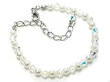 Swarovski Crystal and Synthetic Pearl Adjustable Bracelet 6 to 7.5