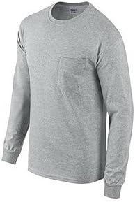 gildan usa inc g2410sg-xl Adult, Extra Large, Sport Gray, Long Sleeve, Pocket Tee Shirt