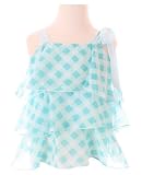 Baby Nay *Ocean Check* Blue Tiered Tank 4y