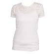 White All Over Classic Print Burnout Burn Out Partially See through Tee, Fashion Forward!