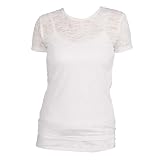 White All Over Classic Print Burnout Burn Out Partially See through Tee, Fashion Forward! 5 Adult Sizes