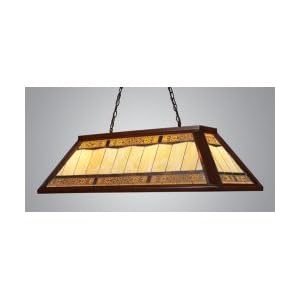 Tiffany Game Room Chandelier with Yellow Border Finish: Dark Mahogany Wood by Landmark Lighting