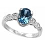 1.65ct London-Blue Topaz & Diamonds 14k White Gold Ring