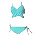 thinkbest Women Summer Sun Beach Swim Bandeau Triangle Push-Up Padded Bikini Suit Green UK(6-8)