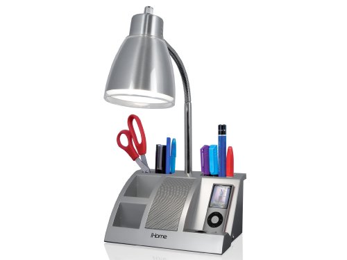 External hard drive:iHome Colortunes Desk Organizer Lamp and iPod Player, Silver