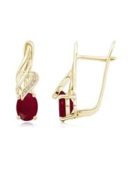 Fashion Diamond and Oval Ruby Earrings - 3 ct TGW