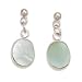 Ball Post Earrings with Green Shell Drop