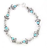 By Navajo Artist Virginia Long:Beautiful! Genuine Navajo Mini Bear-Paw Women's Bracelet