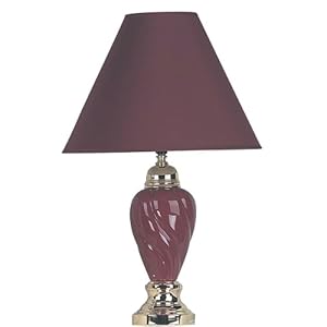 ORE International 6116BG 22-Inch Ceramic Table Lamp Burgundy