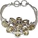 Link Bracelet Sterling Silver Citrin Gemstone Jewelry 8 inches (brclt196)