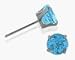 Jewelry : Genuine 3mm Blue Topaz 14 Karat White Gold Baby Earrings