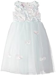 Girls Charmeuse/Nylon/Polyester Sequined Ballerina  Dress With a Sash 