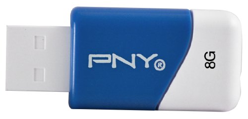 PNY Compact Attaché 8GB USB 2.0 Flash Drive (Blue) Model P-FD8GBCOMB-GE