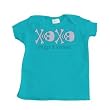 Pirate Hugs and Kisses Design Girl's Infant T-Shirt (Turquoise Blue) - 18 Months