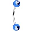 Blue Acrylic Yin Yang Logo Eyebrow Ring