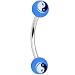 Blue Acrylic Yin Yang Logo Eyebrow Ring