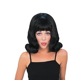 Sixties Glamour Black Flip Wig for Halloween Costume