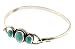 Sterling Silver Turquoise Bangle Bracelet - Face Width: 14mm