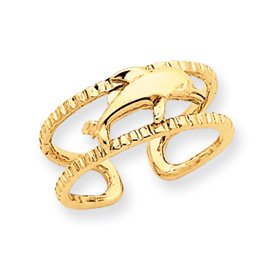 14k Dolphin Toe Ring by JewelryWeb