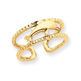 14k Dolphin Toe Ring by 