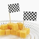 Wooden Race Car Flag Picks (Receive 144 Per Order)