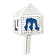 Rhodium Brooch with Clear Crystals - Mailbox