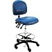 BenchPro LNT-DV-3L Deluxe HD Vinyl Ergonomic ESD Anti Static Chair with Footring, 450 lbs Capacity, 19" Width x 21-31" Height x 17" Depth, Blue