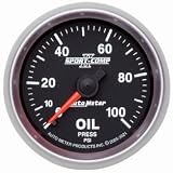 Auto Meter 3621 2-1 16 0-100 PSI Mechanical Oil Pressure Gauge by Auto Meter