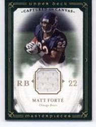 2008 Upper Deck / UD Masterpieces Captured on Canvas Jerseys #CC49 Matt Forte - Chicago Bears (Piece of Authentic Game Worn Jersey)(Football Cards)