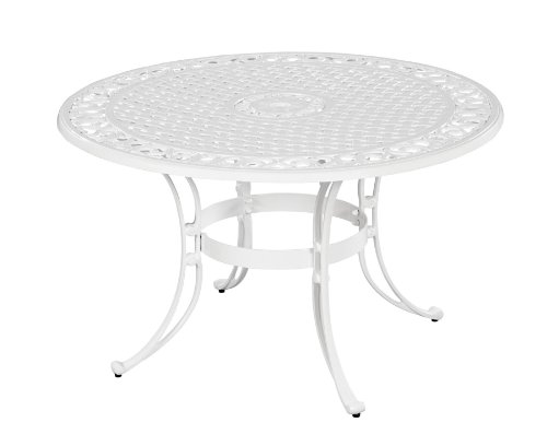 Home Styles 5552-32 Biscayne Round Outdoor Dining Table, White Finish, 48-Inch