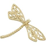 Genuine St. Anton Brooch. 14K Yellow Gold Dragonfly Brooch 24.00 x 40.25 mm. 100% Satisfaction Guaranteed.