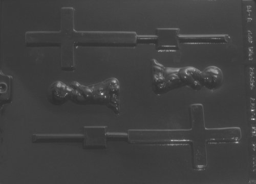 BOY & CROSS CHRISTENING SUCKER CHOCOLATE MOLD