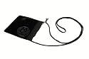 Black small velvet across body evening handbag with zip and corsage flower