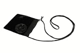 Black small velvet across body evening handbag with zip and corsage flower
