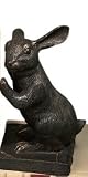 Bunny Rabbit Iron Door Stop/ Bookend with a Bronze Finish