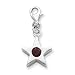 Sterling Silver Red CZ January Birthstone Star Charm